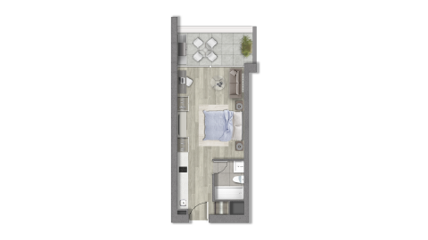 Venta de departamento tipo estudio en Reñaca, Viña del Mar de Makroplaza - Planta