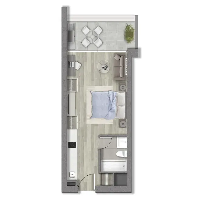 Venta de departamento tipo estudio en Reñaca, Viña del Mar de Makroplaza - Planta