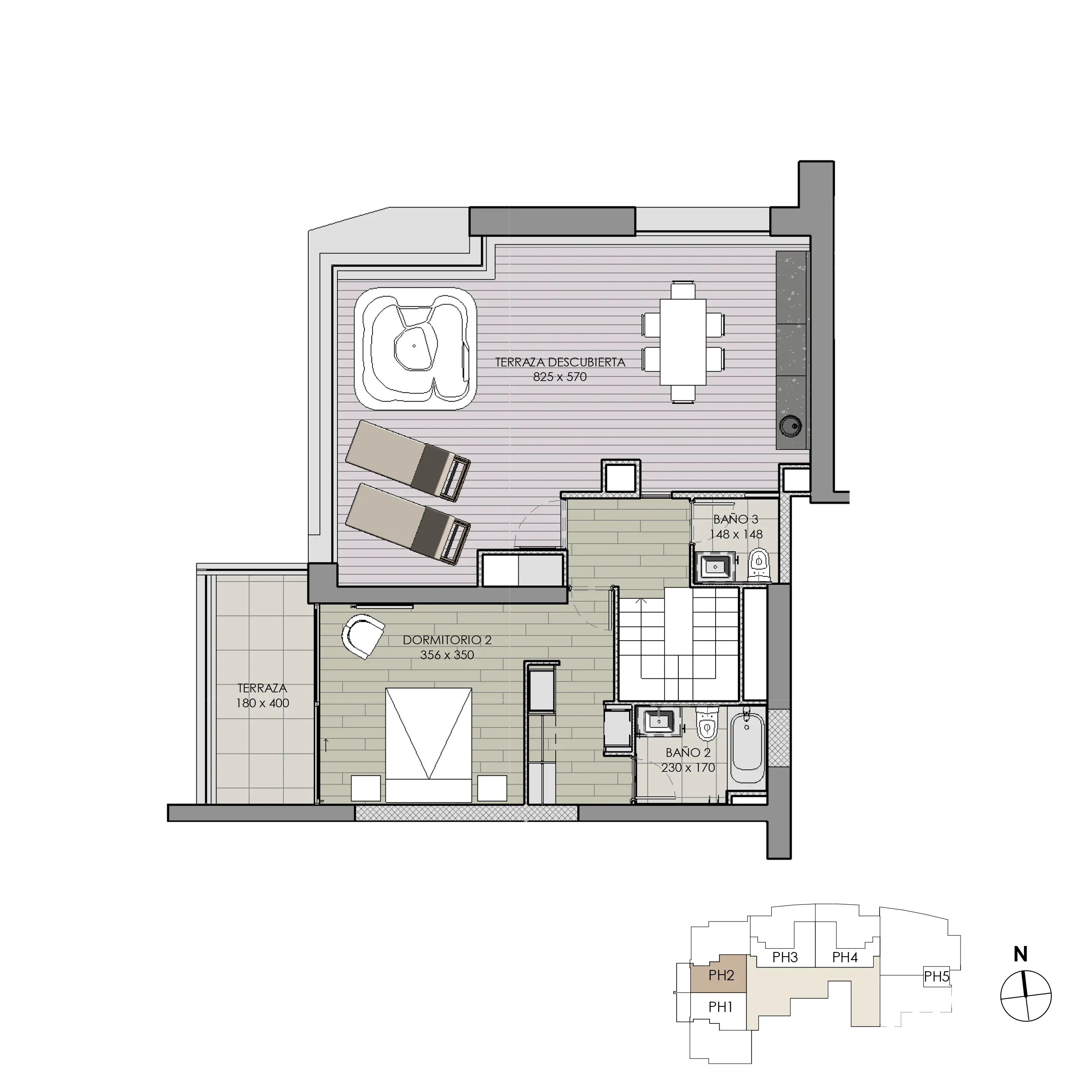 Penthouse nuevo en Reñaca, Viña del Mar con vista al mar disponible en venta de Makroplaza - Planta Piso 2